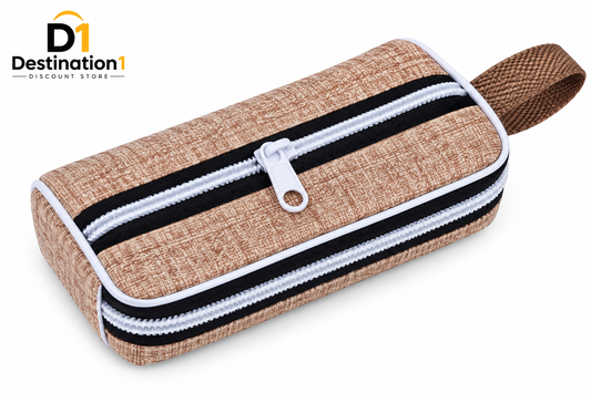Multi-Zip Utility Pouch | Double Zipper Cosmetic & Pencil Bag