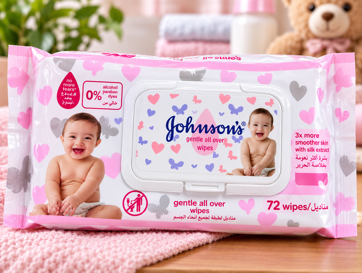 Johnson’s Baby Wipes 72 Wipes | Gentle All Over Baby Wipes | Soft & Gentle Baby Care Wipes