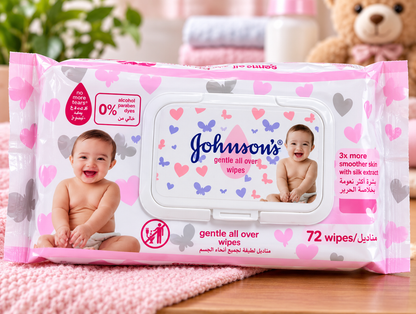 Johnson’s Baby Wipes 72 Wipes | Gentle All Over Baby Wipes | Soft & Gentle Baby Care Wipes