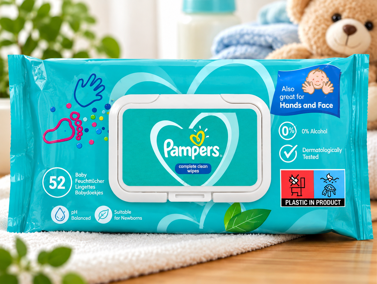 Pampers Complete Clean Baby Wipes – 52 Wipes | Gentle Baby Cleaning Wipes
