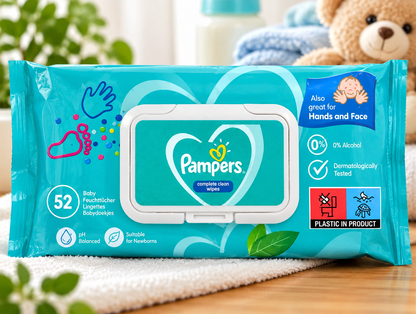 Pampers Complete Clean Baby Wipes – 52 Wipes | Gentle Baby Cleaning Wipes