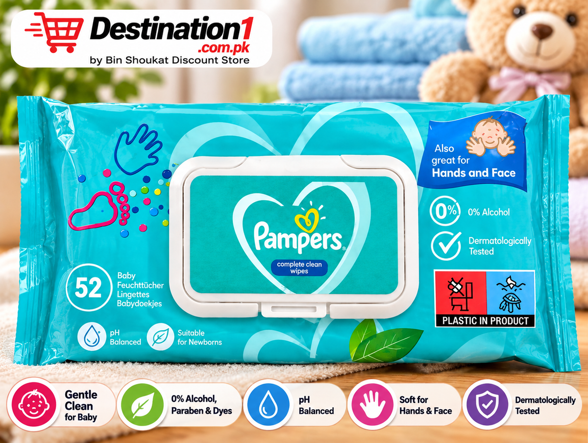 Pampers Complete Clean Baby Wipes – 52 Wipes | Gentle Baby Cleaning Wipes